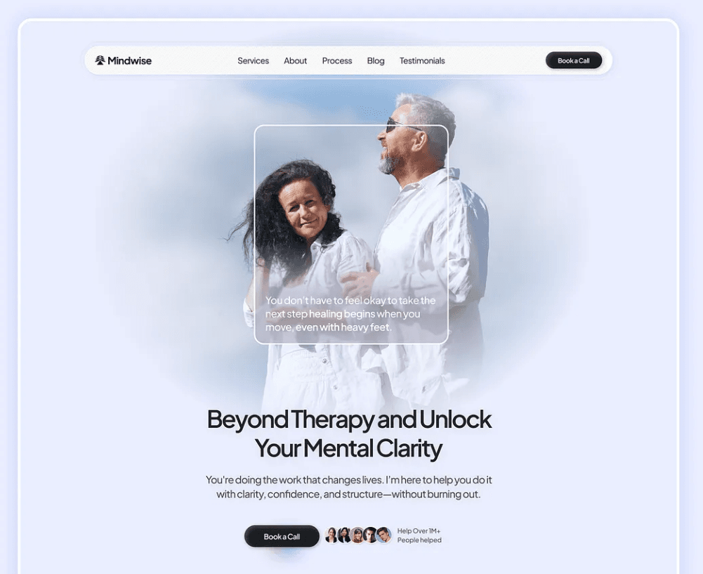 Landing page design generated with UseFrame
