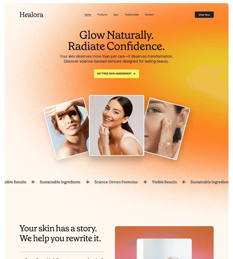 Landing page design generated with UseFrame